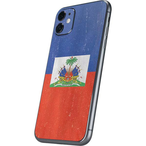 Haiti Flag Distressed iPhone 11 Skin